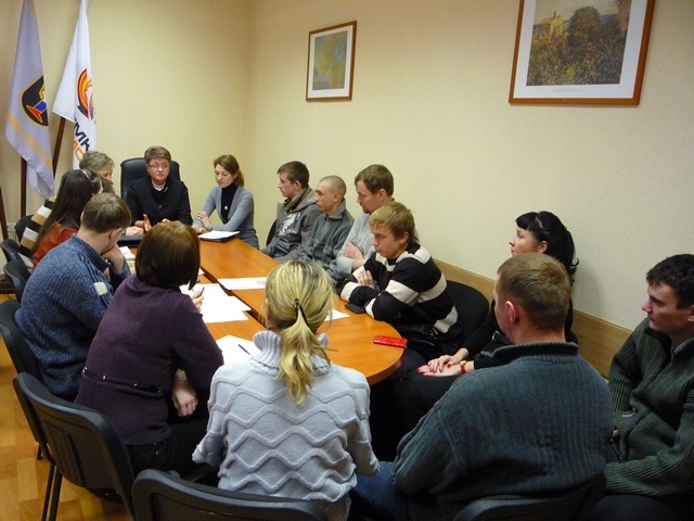 Встреча молодежных лидеров с председателем профкома В.Н. Тилькун и зам.председателя И.Д. Зайченко